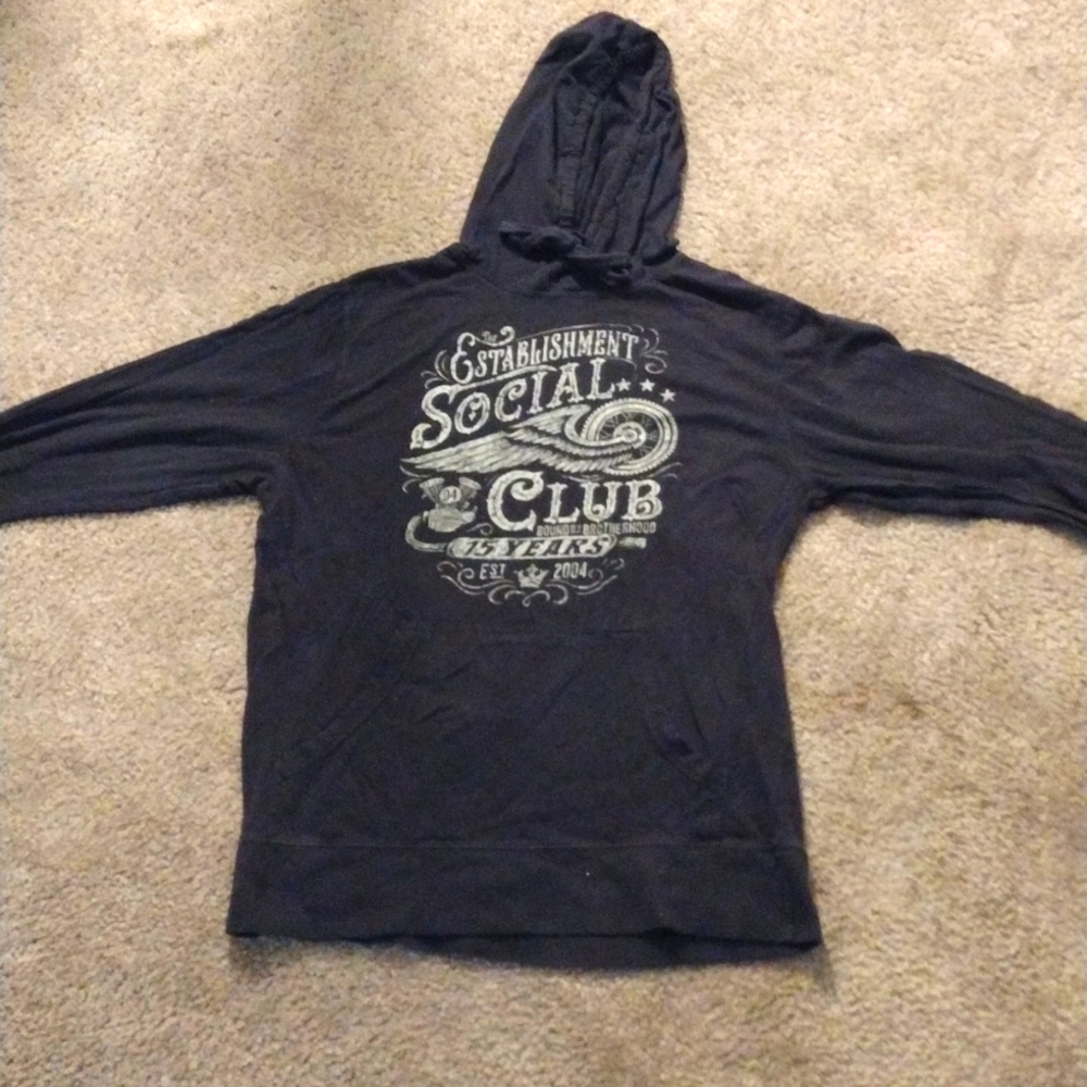 Black "The Establishment Social Club" Light Sweater